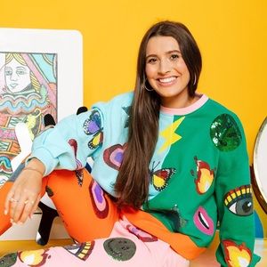 Queen of Sparkles ICon color block sweater